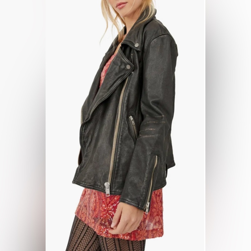 We The Free Jealousy Black Leather Jacket - Picture 2 of 16